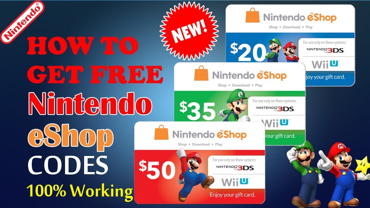 free nintendo eshop gift card codes